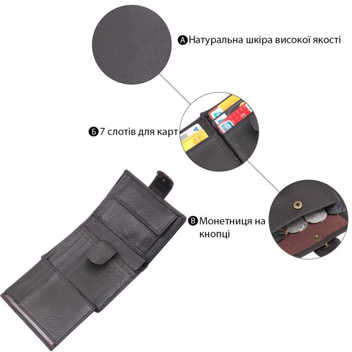 Гаманець Vintage Чорний (14497) зображення 4