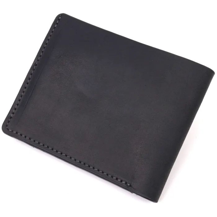 Портмоне Grande Pelle Шкіряне портмоне Слава ЗСУ Чорне (16734) зображення 2