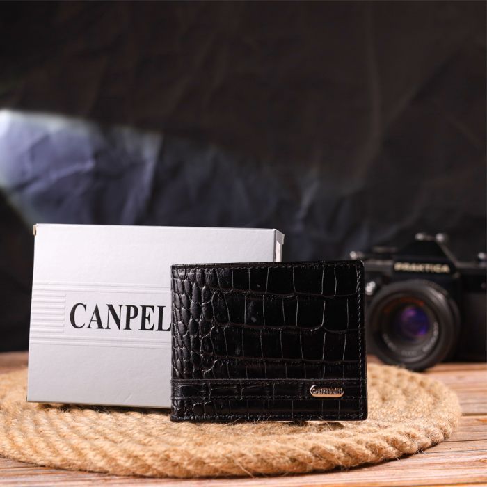 Кошелек Canpellini Зажим из натуральной кожи Черный (21520) изображение 10