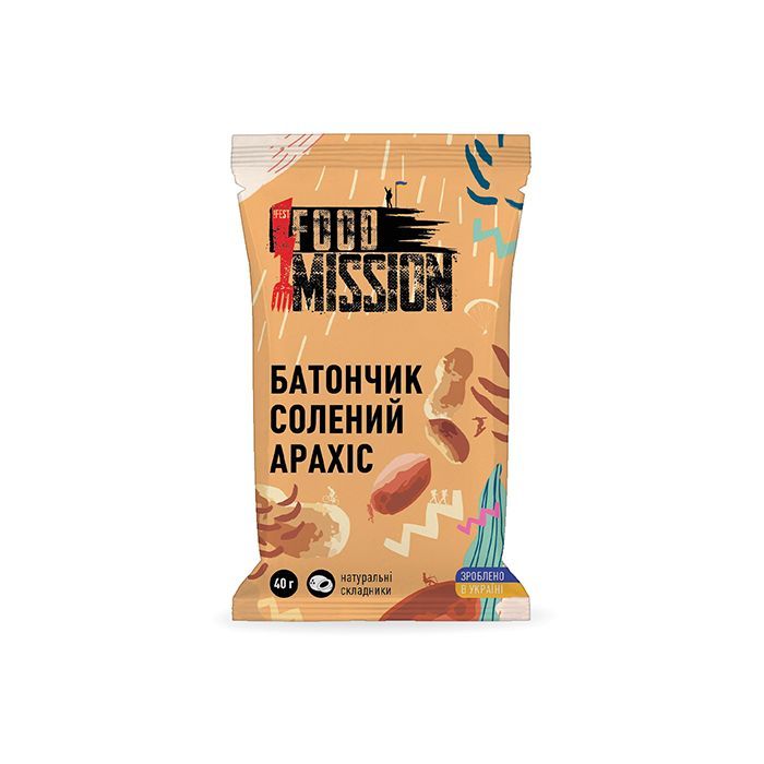 Батончик Food Mission Солоний арахіс 40 г (fm.30641)