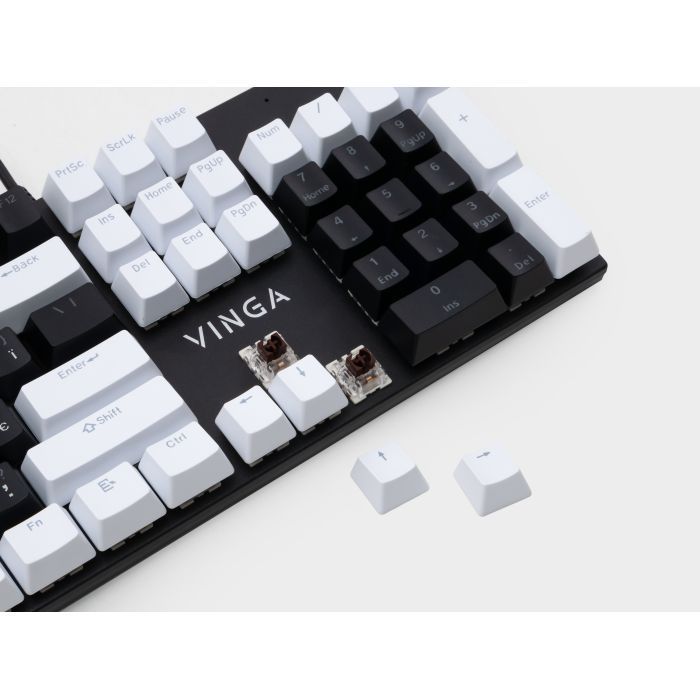 Клавиатура Vinga KBGM-095 LED Brown Switch USB White/Black (KBGM-095BR White/Black) изображение 6