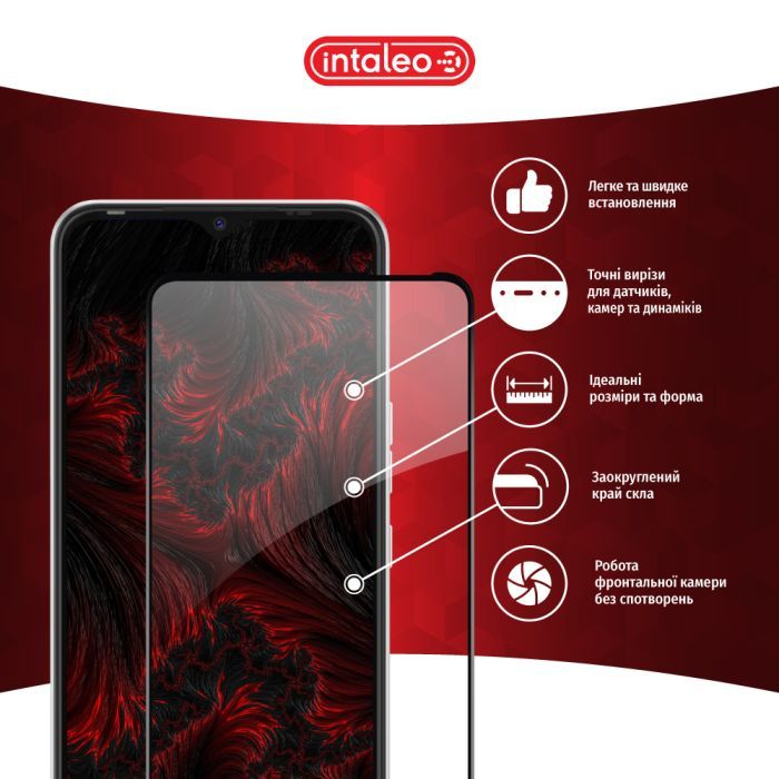 Стекло защитное Intaleo Full Glue Tecno Spark 8C Black (1283126542480) изображение 3