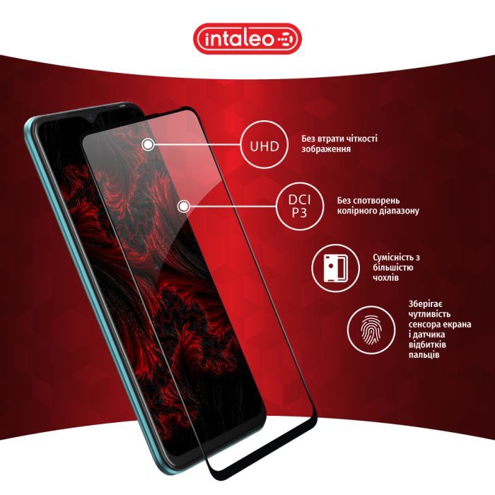 Стекло защитное Intaleo Full Glue Tecno Spark 8C Black (1283126542480) изображение 4