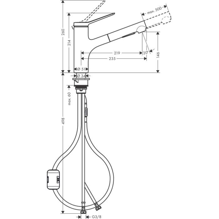 Мойка кухонная Hansgrohe S520-F345 + зміш. Zesis M33 (43356670) изображение 9