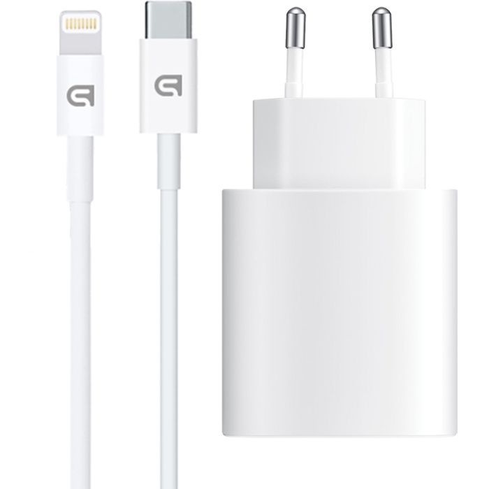 Зарядное устройство Armorstandart AMHJ83 20W USB-C White + cable USB-C to Lightning (ARM77724)
