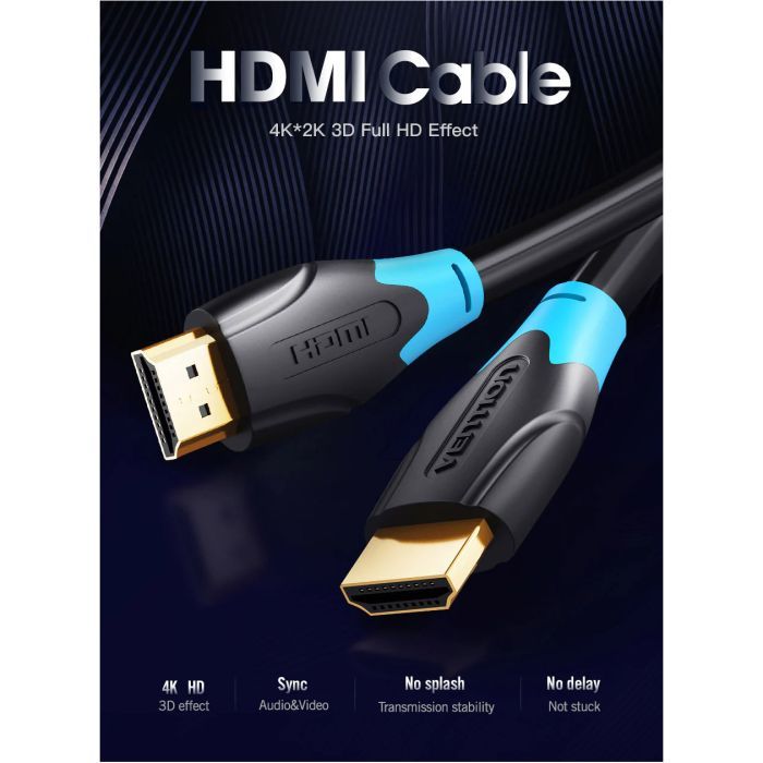 Кабель мультимедийный HDMI M to HDMI M 1.0m V2.0 VENTION (AACBF) изображение 3