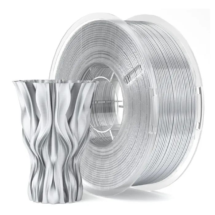 Пластик для 3D-принтера ELEGOO PLA silk gloss 1кг, 1.75мм, silver (50.203.0111) зображення 2