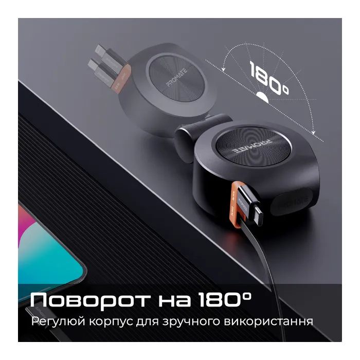 Зарядное устройство Promate USB-C + USB-A + cable USB-C + Lightning (drivegear-r2) изображение 5