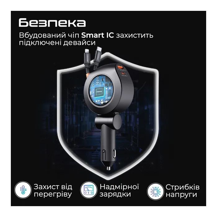 Зарядное устройство Promate USB-C + USB-A + cable USB-C + Lightning (drivegear-r2) изображение 6