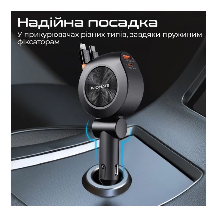 Зарядное устройство Promate USB-C + USB-A + cable USB-C + Lightning (drivegear-r2) изображение 7