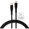 Дата кабель USB-C to USB-C 2.0m 240W Chip Silicon Black Vinga (VCDCCC2242SB) изображение 4