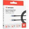 Дата кабель USB-C to USB-C 1.2m 100W black Verbatim (31846) зображення 3