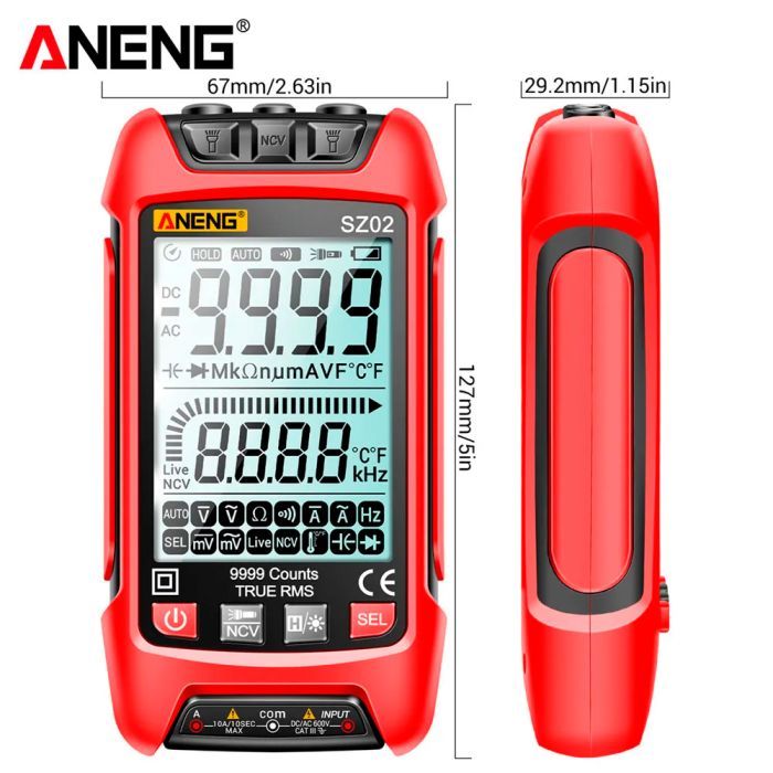 Цифровий мультиметр ANENG AN-SZ02, V, A, R, C, T, F (AN-SZ02) зображення 3