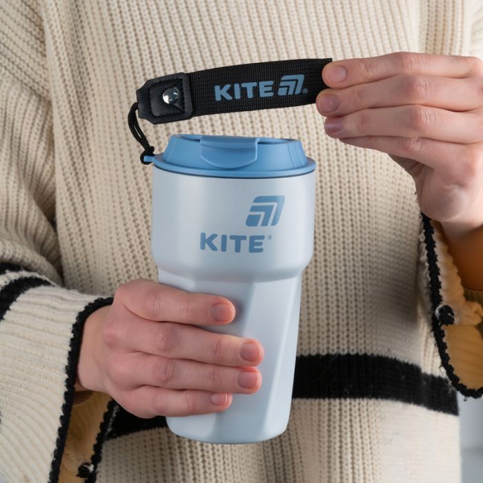 Термокружка Kite 450 мл сіро-блакитна (K25-1220-2) изображение 6