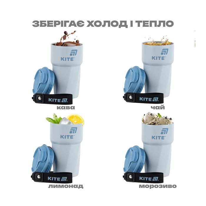 Термокружка Kite 450 мл сіра (K25-1220-1) изображение 8