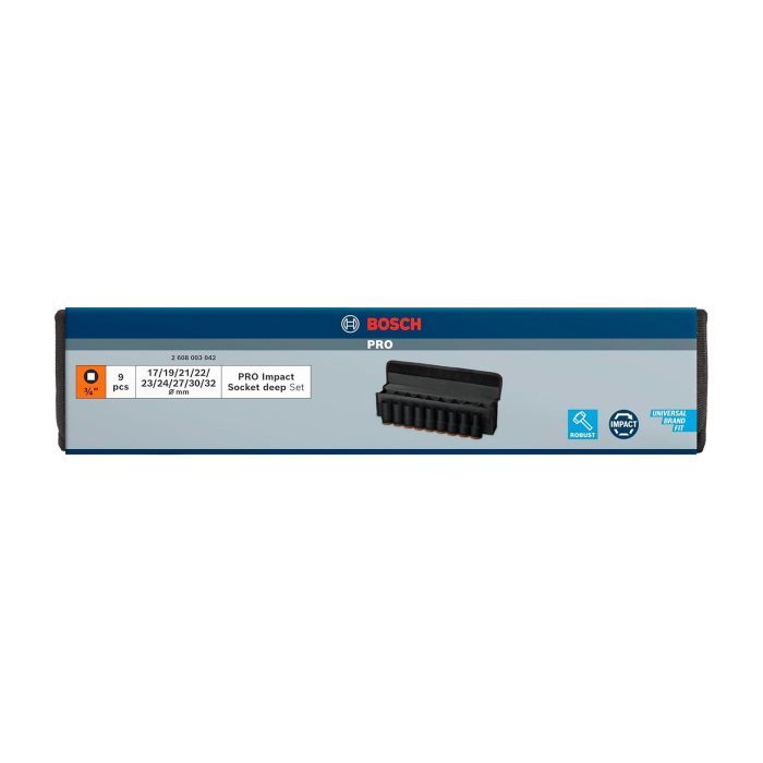 Набір головок Bosch Professional ударних торцевих Deep 9шт, 3/4" (2.608.003.042) зображення 4
