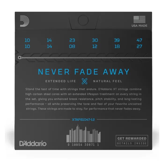 Струни для гітари D'Addario XT Phosphor Bronze Light 12-String (10-47) (XTAPB1047-12) зображення 3