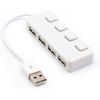 Концентратор Voltronic USB 2.0 to 4xUSB with LED buttons white (YT-H4L-W)