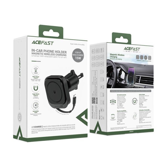 Універсальний автотримач Acefast D32 Magnetic wireless charging (6974316283225) зображення 5
