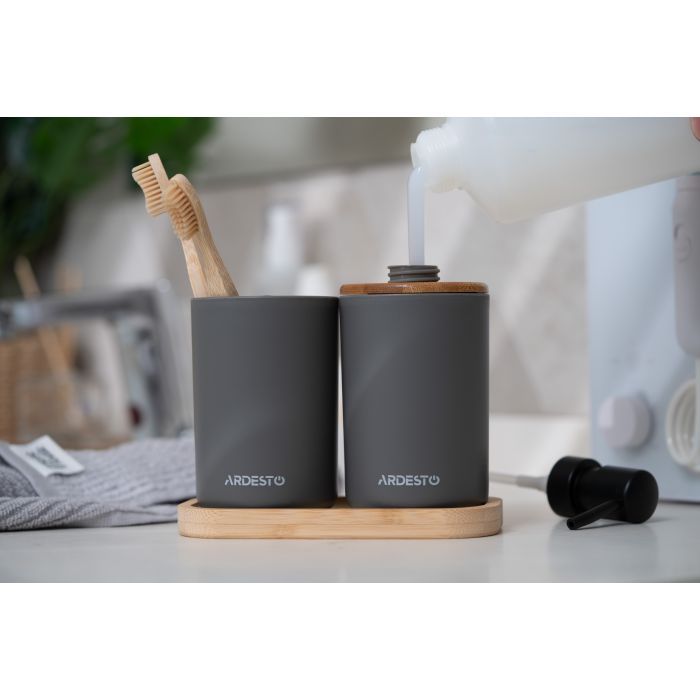 Набор для ванной комнаты Ardesto Minimalism 3 предмета Белый 360 мл (ARHB3110WB) изображение 5