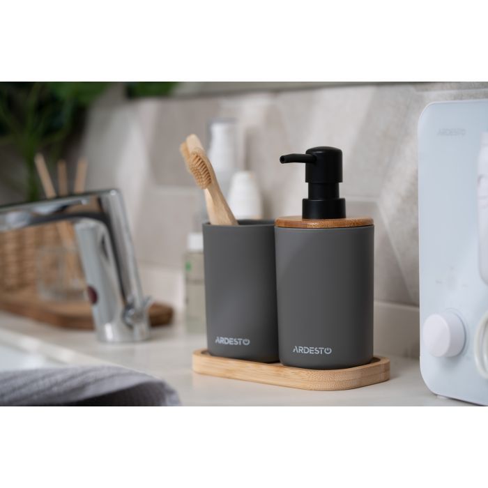 Набор для ванной комнаты Ardesto Minimalism 3 предмета Белый 360 мл (ARHB3110WB) изображение 7