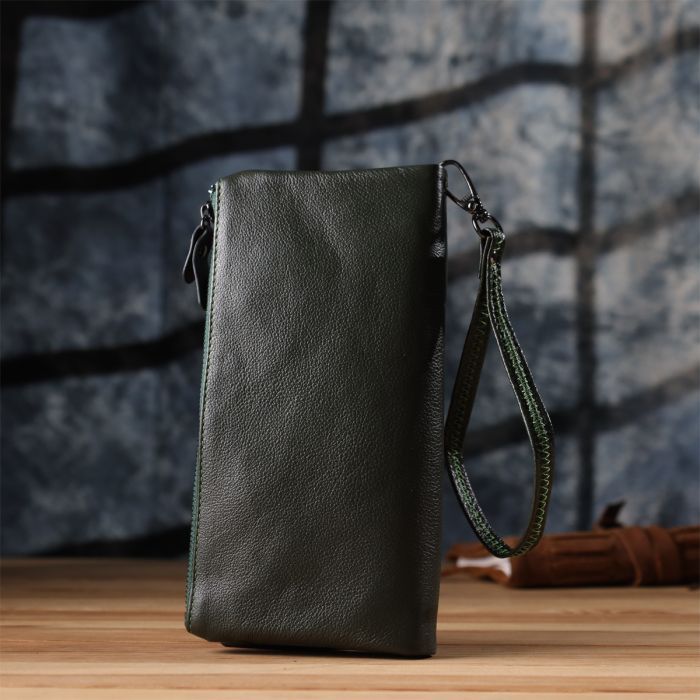 Гаманець ST Leather З натуральної шкіри Зелений (23104) зображення 10