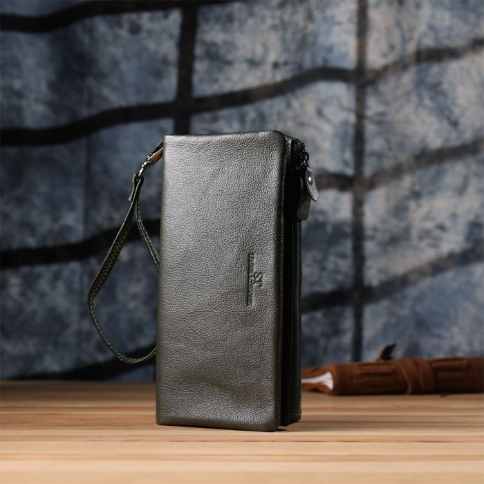 Гаманець ST Leather З натуральної шкіри Зелений (23104) зображення 9