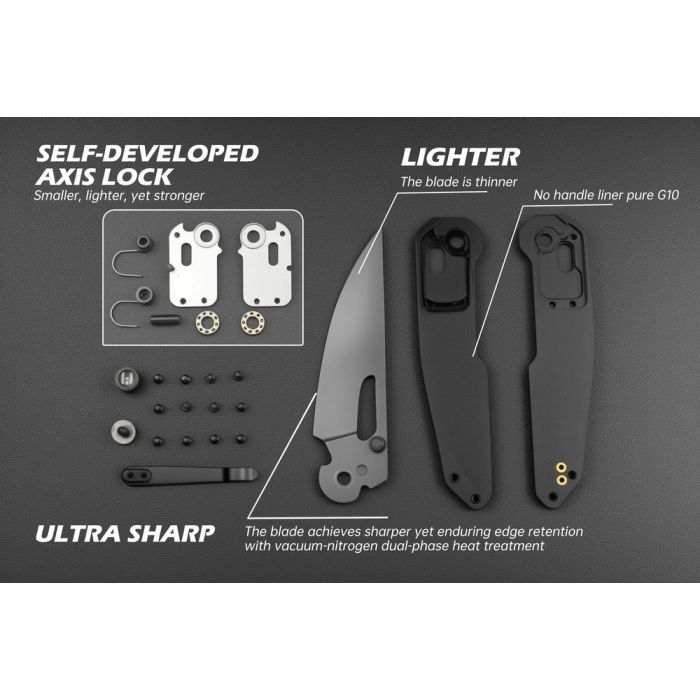 Нож Hightron Sharplyn, 14C28N, G10 + CF, чорний, чорний клинок (HK01BLK) изображение 7