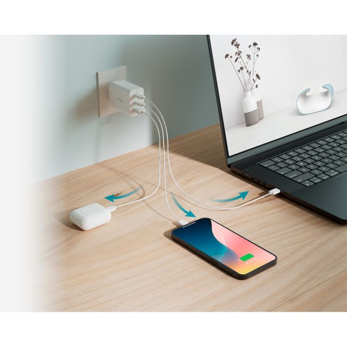 Зарядное устройство D-Link 2xUSB-C + 1xUSB-A 65W GaN white (DCP-651) изображение 10