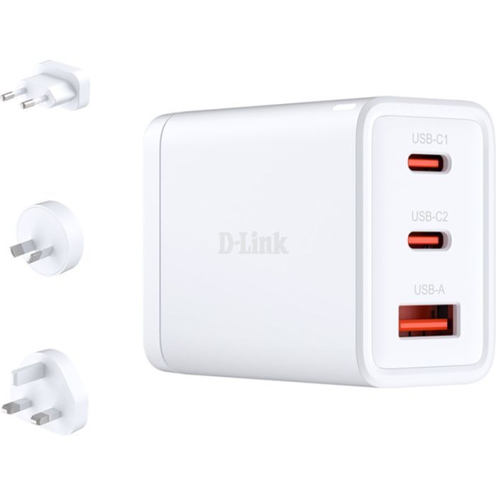 Зарядное устройство D-Link 2xUSB-C + 1xUSB-A 65W GaN white (DCP-651)