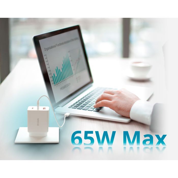 Зарядное устройство D-Link 2xUSB-C + 1xUSB-A 65W GaN white (DCP-651) изображение 9