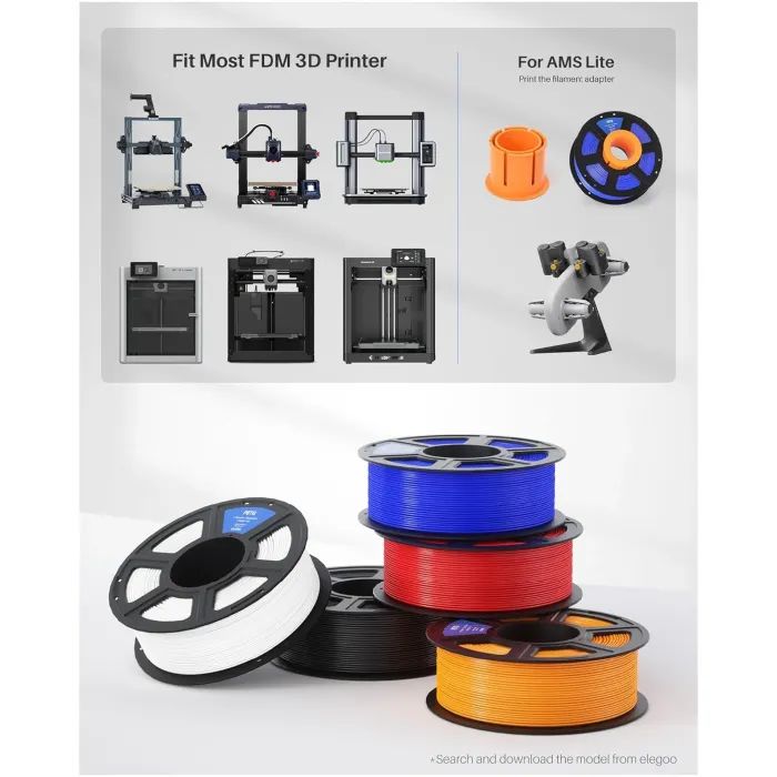 Пластик для 3D-принтера ELEGOO PETG 1кг, 1.75мм, gray (50.203.0391) зображення 3