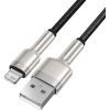 Дата кабель USB 2.0 AM to Lightning 2.0m 2.4A metal black Baseus (CALJK-B01) изображение 2