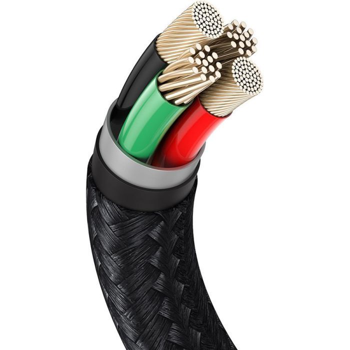 Дата кабель USB 2.0 AM to Lightning 2.0m 2.4A metal black Baseus (CALJK-B01) изображение 3