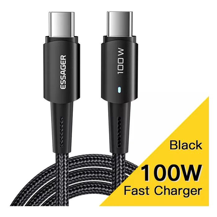 Дата кабель USB-C to USB-C 1.0m 100W black Essager (EXCTT1-CG01) изображение 2