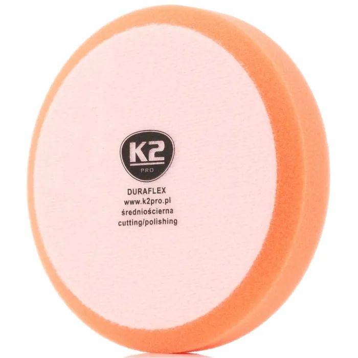 Губка для миття K2 з липучкою для полірування, помаранч (середня) (L612) зображення 2