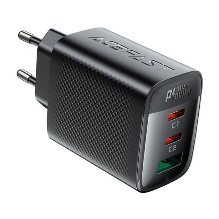 Зарядное устройство Acefast 2xUSB-C + 1xUSB 67W GaN black (6974316284048) > цены в Киеве и Украине Зарядное устройство Acefast 2xUSB-C + 1xUSB 67W GaN black (6974316284048)