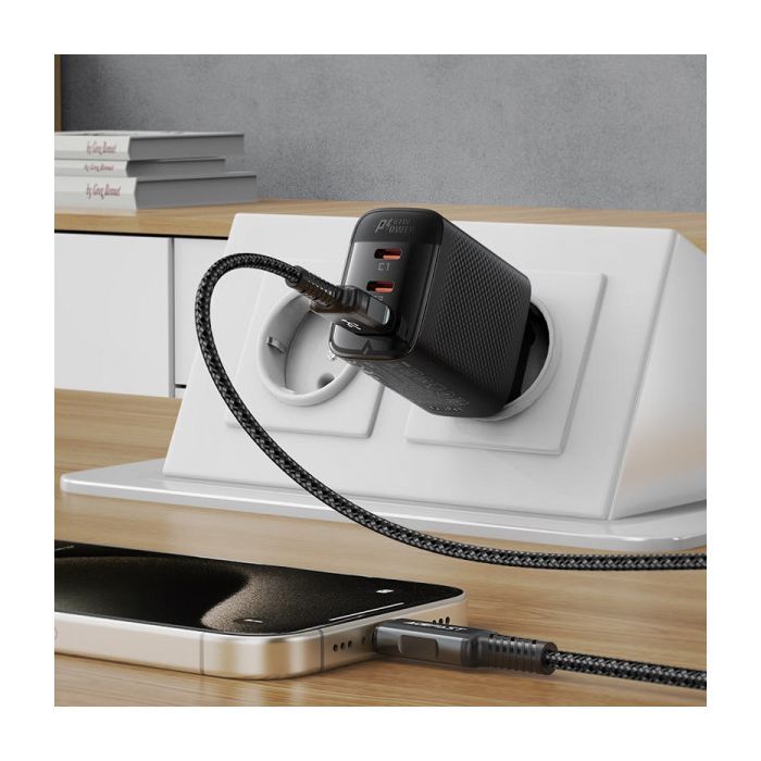 Зарядное устройство Acefast 2xUSB-C + 1xUSB 67W GaN black (6974316284048) изображение 6 Зарядное устройство Acefast 2xUSB-C + 1xUSB 67W GaN black (6974316284048) изображение 6
