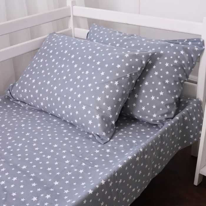 Постельное белье MirSon 012 Grey Stars Фланель 160х220 Полуторный Евро (2200009653094) изображение 9