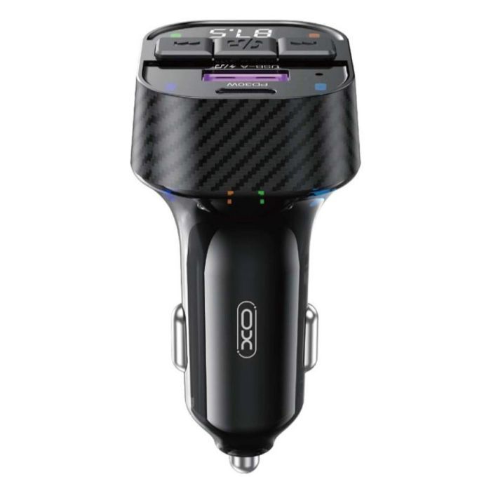 FM модулятор XO BCC17 Car Charger Smart Bluetooth Dual Port PD 30W Чорний (BCC17.black) зображення 3