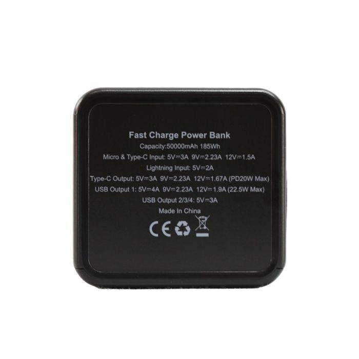 Батарея универсальная TheGeneral 50000mah Diran, PD/20W, QC/22.5W, LED backlight (40012319-01) изображение 4