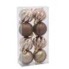 Елочная игрушка Chomik пластикові кульки 8 шт, 6 см, шампань (5900779893979_2)
