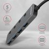 Концентратор AXAGON USB 3.1 to 4xUSB 3.0 0.2m switch black (HUE-MSA) изображение 2