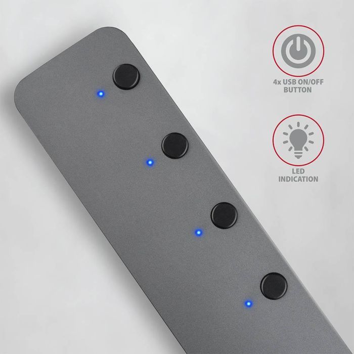 Концентратор AXAGON USB 3.1 to 4xUSB 3.0 0.2m switch black (HUE-MSA) изображение 3