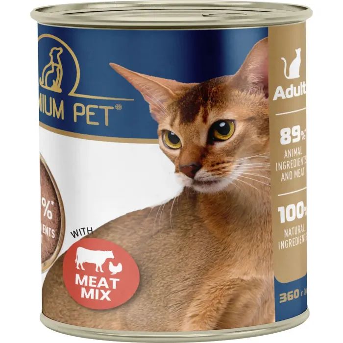 Паштет для кошек PREMIUM PET м’ясне асорті 360 г (4820255192239)
