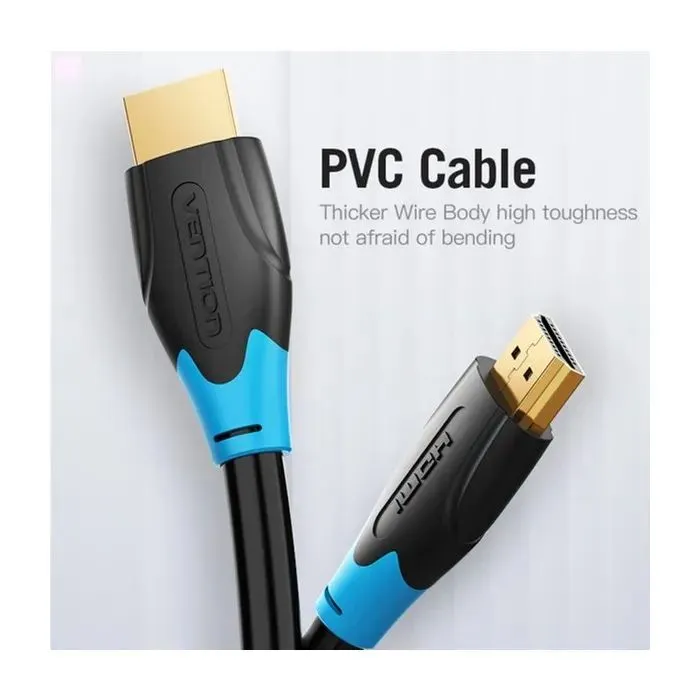 Кабель мультимедийный HDMI M to HDMI M 3.0m 4K60Hz black Vention (AACBI) изображение 3