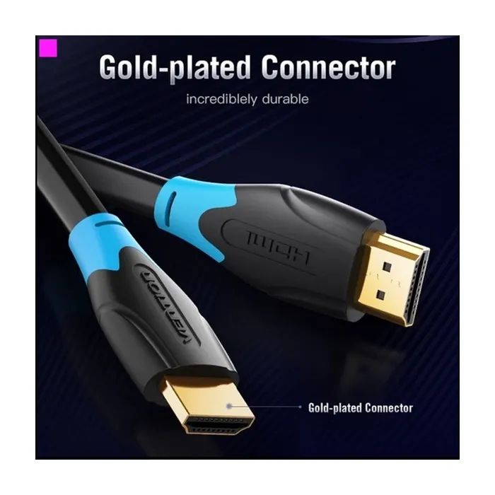 Кабель мультимедійний HDMI M to HDMI M 3.0m 4K60Hz black Vention (AACBI) зображення 4