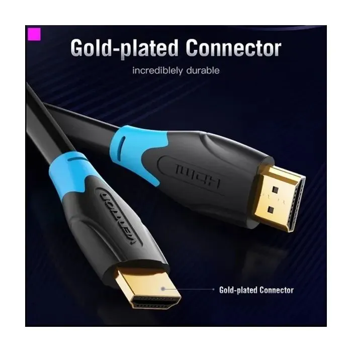 Кабель мультимедийный HDMI M to HDMI M 3.0m 4K60Hz black Vention (AACBI) изображение 4