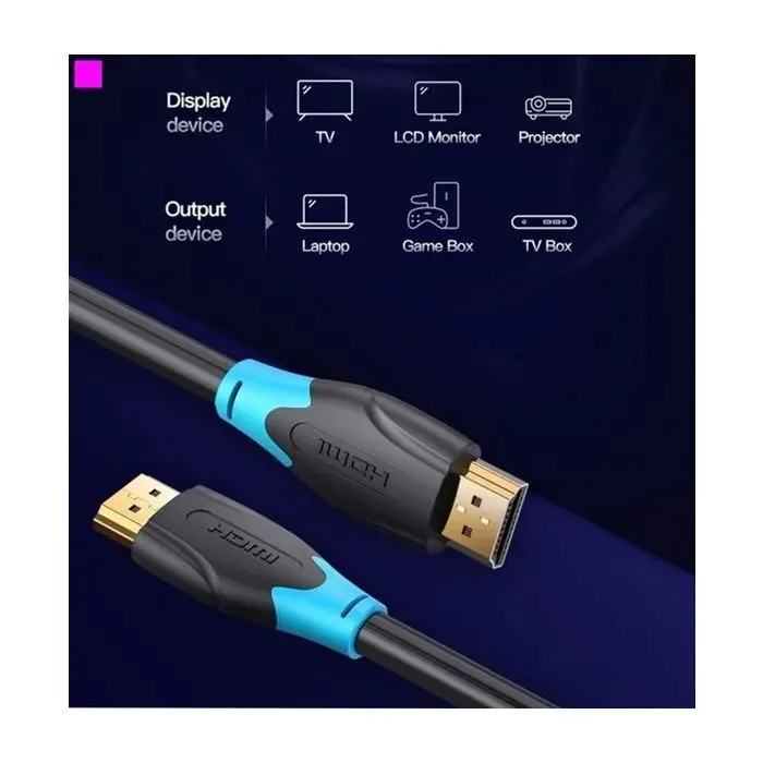 Кабель мультимедийный HDMI M to HDMI M 3.0m 4K60Hz black Vention (AACBI) изображение 5
