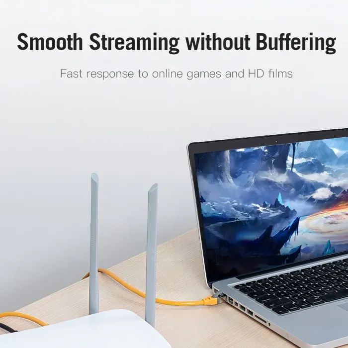 Патч-корд 0.3м, S/FTP cat 6a RJ-45 yellow Vention (IBHYAA) изображение 2